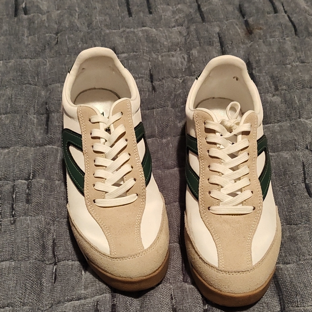 Cream and White Retro Sneakers